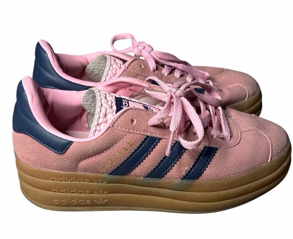 adidas Gazelle Bold Pink Navy Gum Platform Shoes H06122 Women’s size 6 sneaker